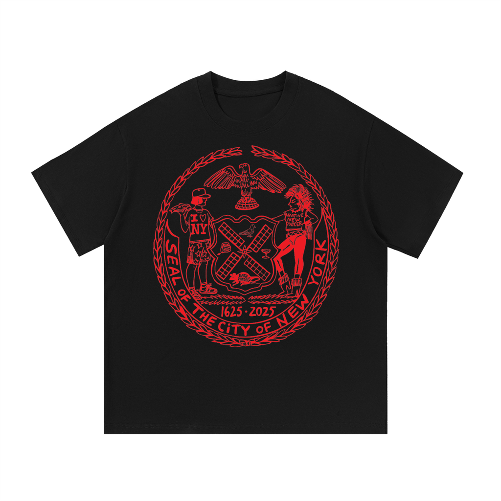 Seal of the City of New York 2026 — Red on Black